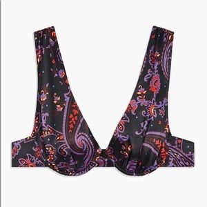 Weworewhat UNDERWIRE V-NECK PAISLEY TOP size s
